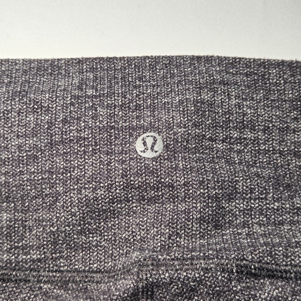 LULULEMON Wunder Under Heather Grey Variegated Knit Leggings Size 4 - Picture 5 of 13